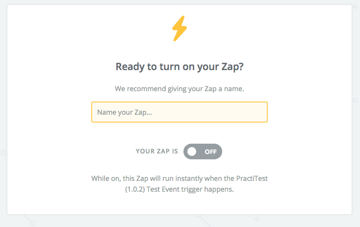 name your zap and activate