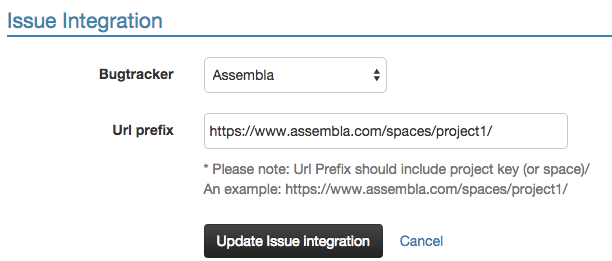 Assembla integration settings