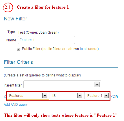 filter criteria