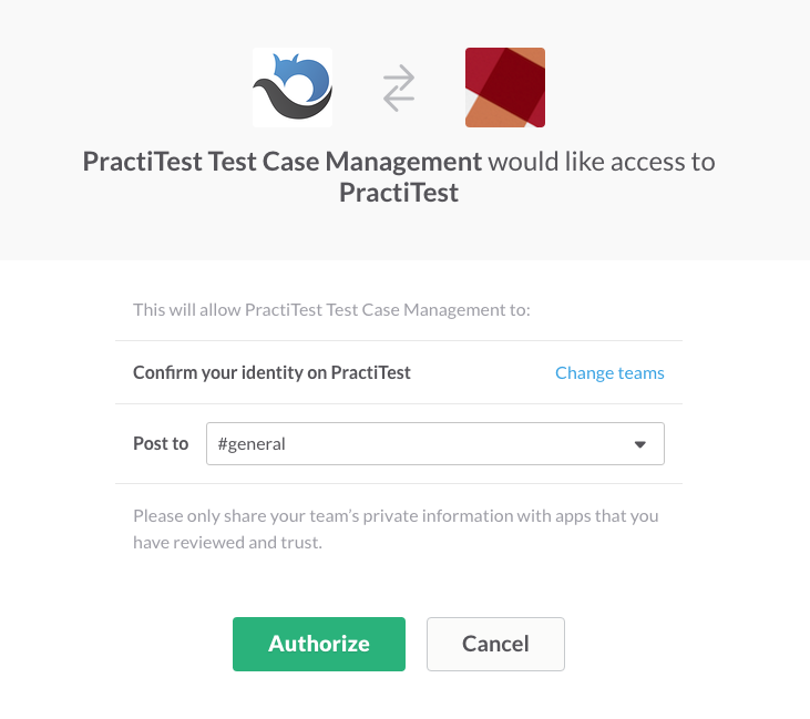 Slack- authorize access
