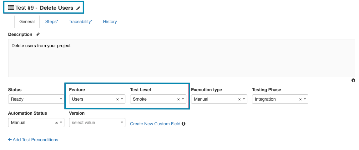 Create Tests Infrastructure Using Fields