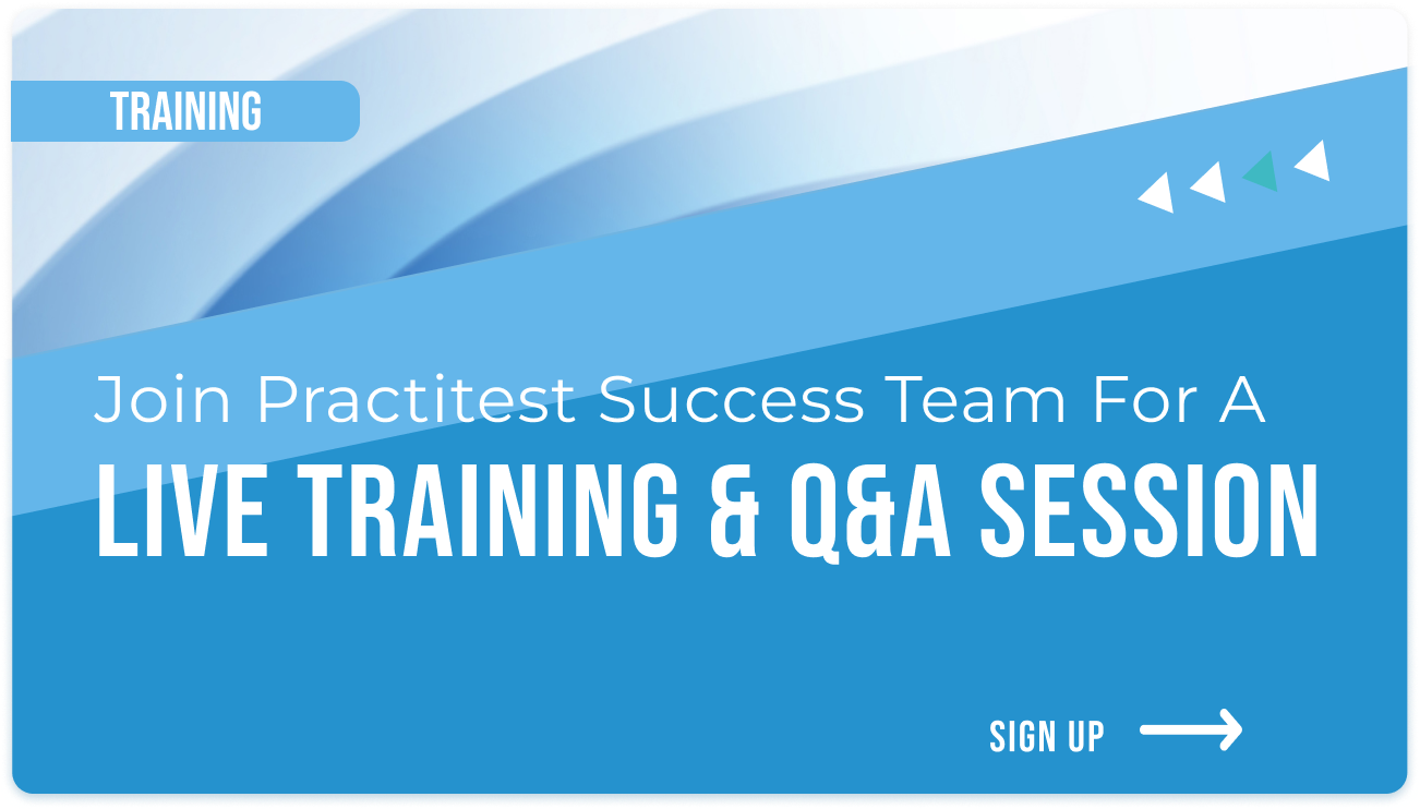 PractiTest's live training session banner