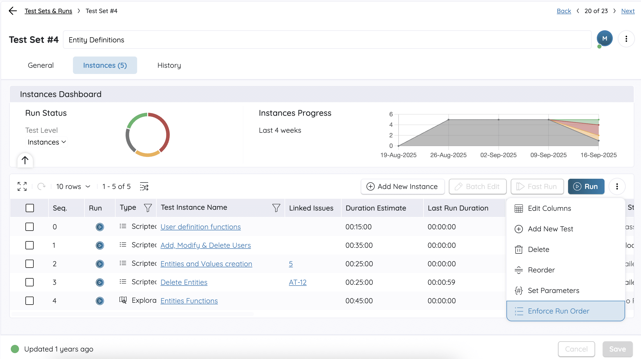 enforce run order for specific test