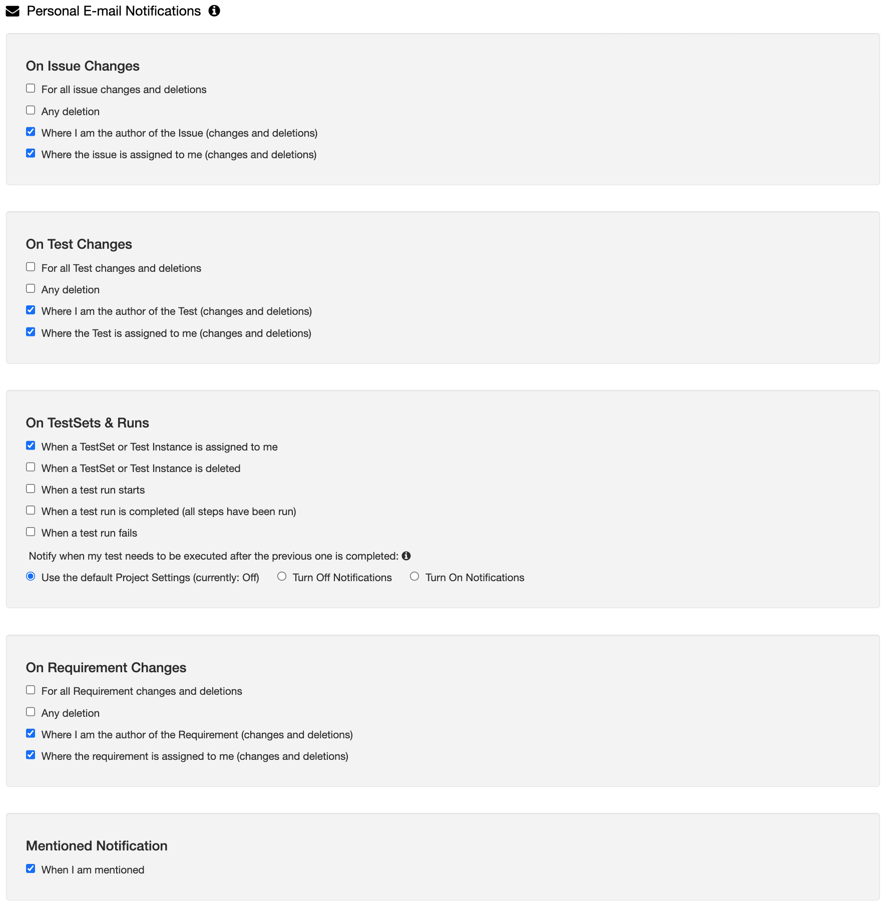 personal email notifications